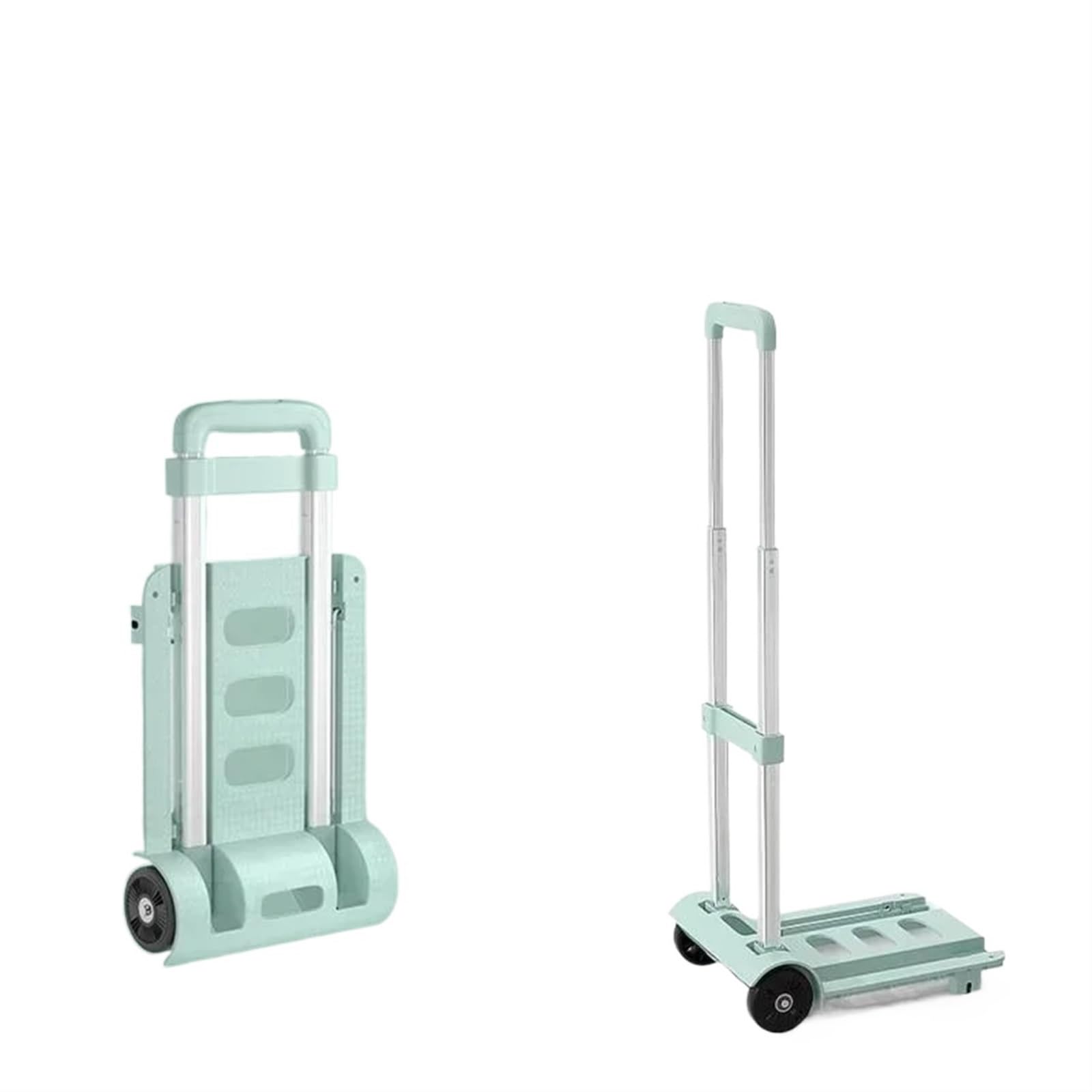 Zusammenklappbarer tragbarer Einkaufswagen for die Expresslieferung, Kleiner Ziehwagen, Handwagen Bewegen des Abschleppwagens(Green)