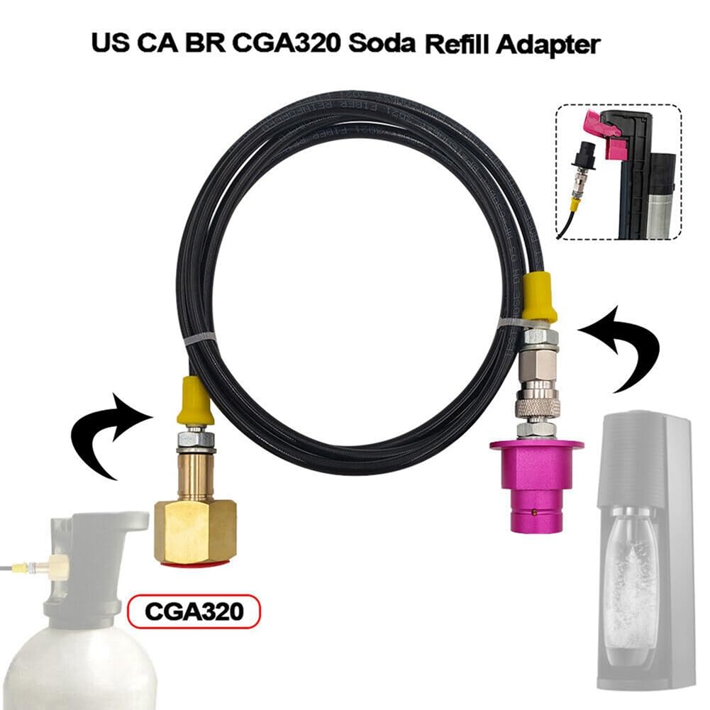 CGA320 Adattatore A Connessione Rapida Terra DUO Art per Kit Tubo Flessibile Adattatore Serbatoio Co2 Esterno Facile Installazione Facile da Usare