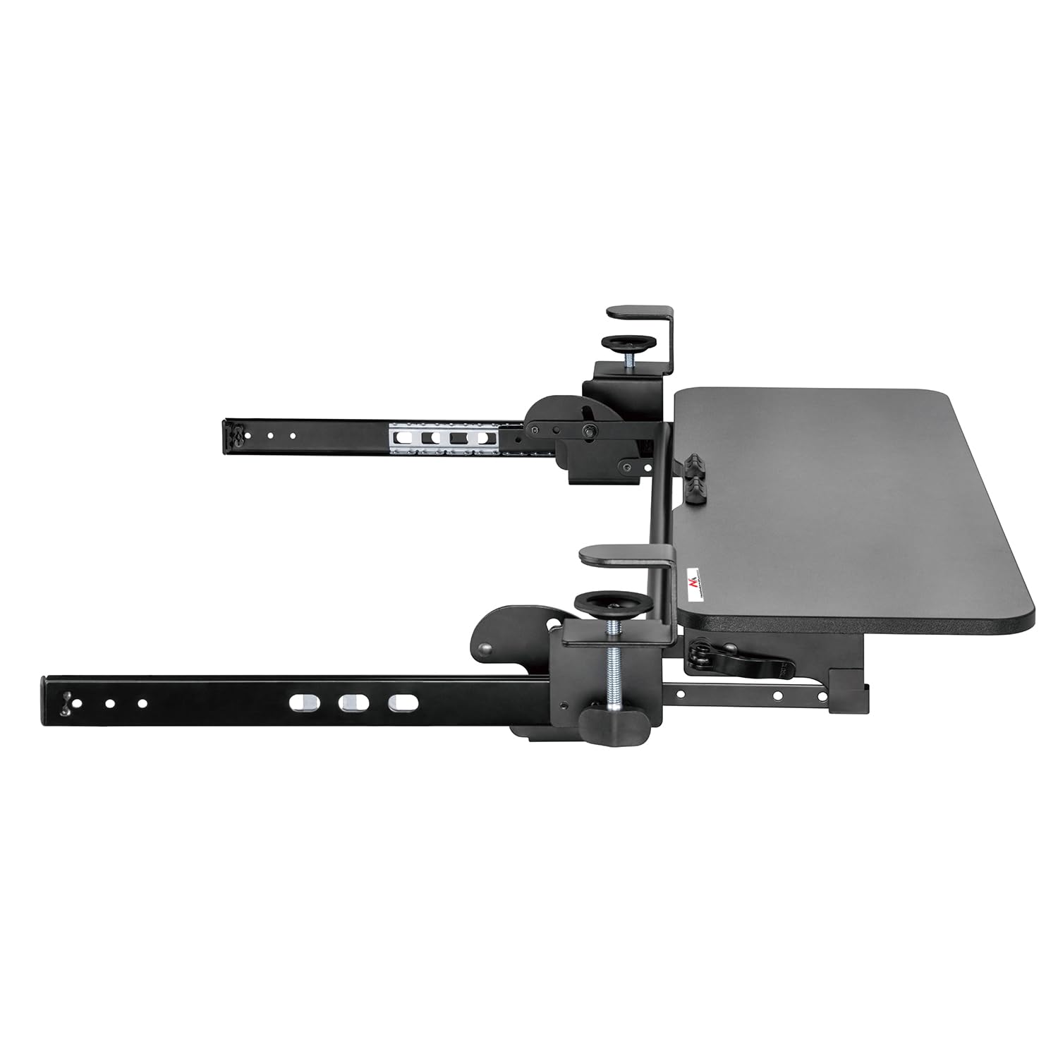 Maclean MC-462 Verstellbare Tastaturschublade 67x24cm für Untertisch-Montage mit C-Klemmhalterung Computer-Tastaturständer Maximale Belastung: 5 kg, Höhenverstellung