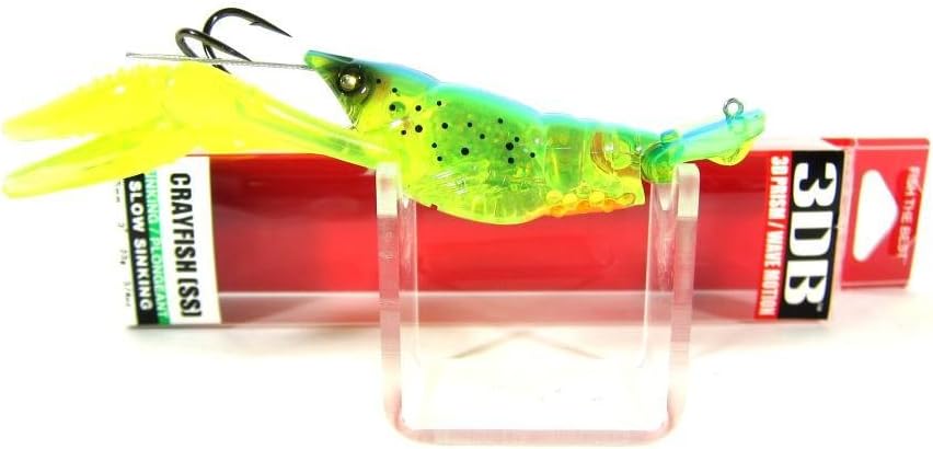 Yo-Zuri 3DB Crayfish Slow Sinking Lure, Prism Parrot, 3-Inch