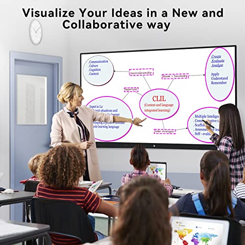 Smart Whiteboard Tiburn Hq Board 75" R2, 4K Uhd Interactive Board, All-In-One Computer For Office And Classroom With An 8‑Core Cpu & Open App Ecosystem（Smart Board+ Movable Stand+Wall Mounting） #TOP4