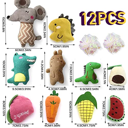 Azoffyiu Cat Toys, Interactive Cat Toy For Indoor Cats, Soft And Durable Crinkle Sound Catnip Toys, Catnip Filled Mouse Cat Teething Chew Toy (Pack Of 12) #TOP2