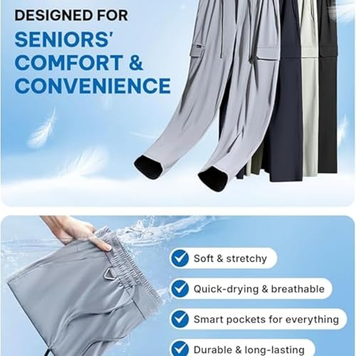 Comforflex - Men's Multi-Pocket Stretch Comfort Outdoor Casual Pants, Risacharm Pants for Men, Quick Dry Cargo Pants2