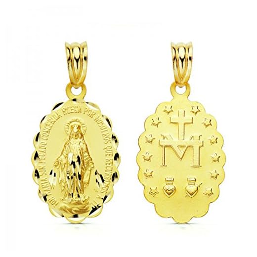 Medalla Virgen Milagrosa Oro Ley 18 Ktes. 24mm