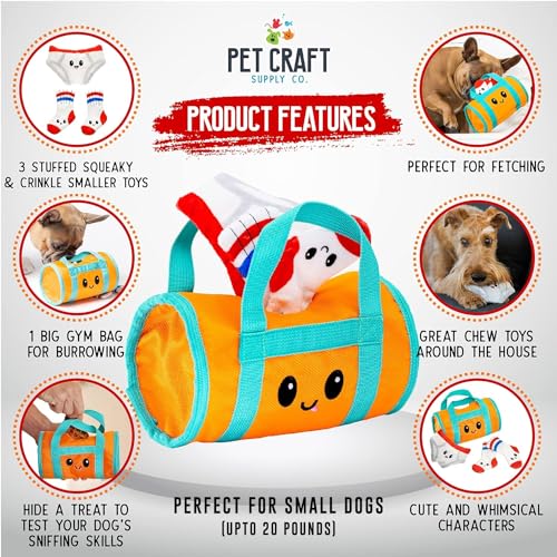 Pet Craft Supply Hide and Seek Plüsch-Hundespielzeug, knisternd, quietschend, interaktives Puzzle, Kauen, Apportieren, Leckerlis, verstecken, Gehirn, stimulierend, niedlich, lustiges Spielzeug-Set für