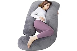 60 Inch U-Shaped Velvet Pregnancy Pillow for Expecting Moms