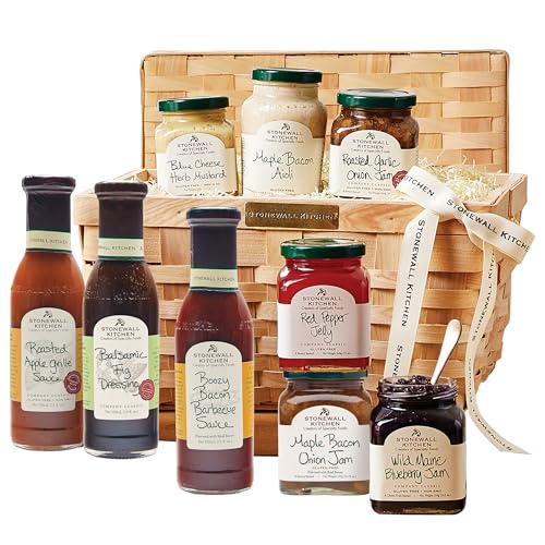 Stonewall Kitchen, Favorite Flavors 9-Piece Gift Set with Reusabl...