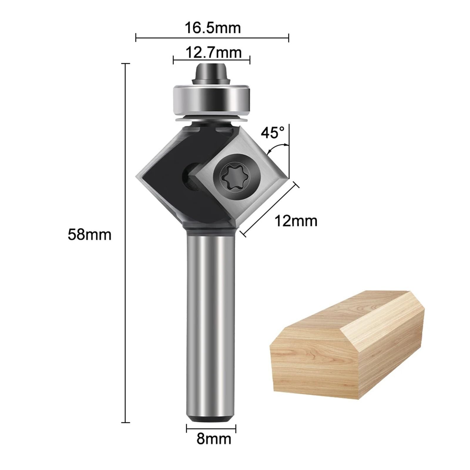 1PC Frez 8mm Trzpień CNC Wkładka Frez Frezowy Frez 45 Stopni V Rowek Frez Frezowy Do Narzędzi Do Obróbki Drewna