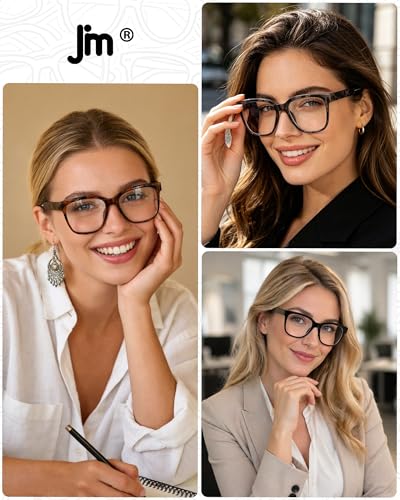 JM 3 Pack Lunettes de Lecture Classiques Carré pour Femme Hommes, Rétro Mode Surdimensionné Anti Lumiere Bleue Lunette de Vue +1.75 – vue 2