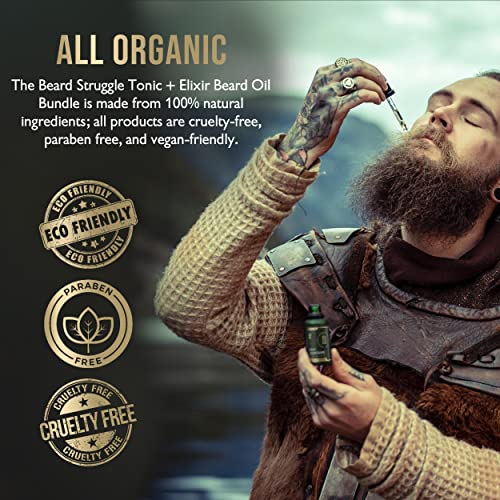 The Beard Struggle - Day Liquid Tonic Beard Oil - Silver Collection (Viking Storm) - Beard Oil For Men - Moisturize, Softens Hair, Reduces Itch - Day Time Beard Growth Oil (1 Fl Oz) #TOP3