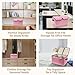 Tcbelosion Foldable Fabric Storage Box, 16.5 x 11.8 x 9.8 inches (L x W x H), with Double-Lid & Dividers, Large Organizer for Home, Closet, Office(Pink)