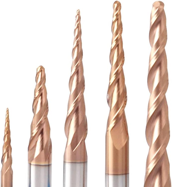 タングステンコバルト合金ボールノーズテーパーエンドミルルータービットCNCテーパーウッドメタルフライスカッター4mm 6mmボールノ