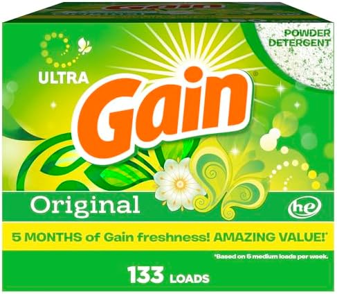 Gain Powder Laundry Detergent, Original Scent, 133 Loads, 3.4 KG