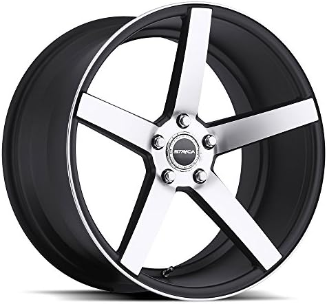 22" Inch Strada Perfetto Gloss Black Machine Wheels Rims | Set of 4 | Includes Free Wheel Club LA T-Shirt | Fits Audi Mercedes BMW Infiniti Dodge Cadillac Chevy Ford Lexus Nissan Hyundai