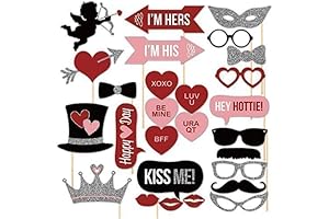 Colorful 27Pcs Valentines Day Party Heart Photo Booth Props Kit