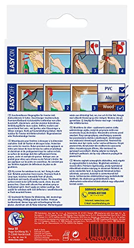 tesa Insect Stop COMFORT Fliegengitter für Fenster - Insektenschutz mit Klettband selbstklebend - Fliegen Netz ohne Bohren - anthrazit (durchsichtig), 100 cm x 100 cm (Packung mit 2)