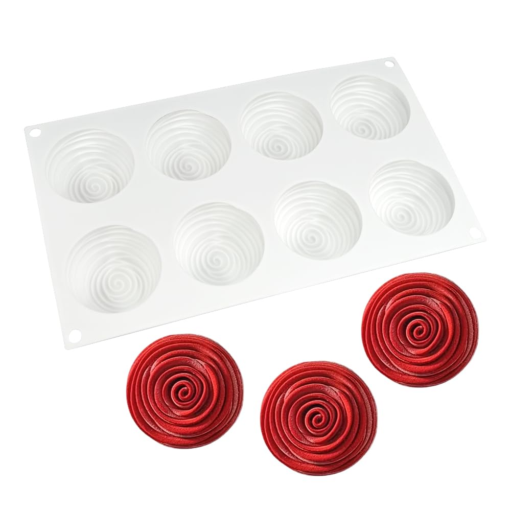 Moldes de silicona para pastel de mousse, molde para hornear 3D para pasteles, postre francés, pastelería, helado, vórtice rosa