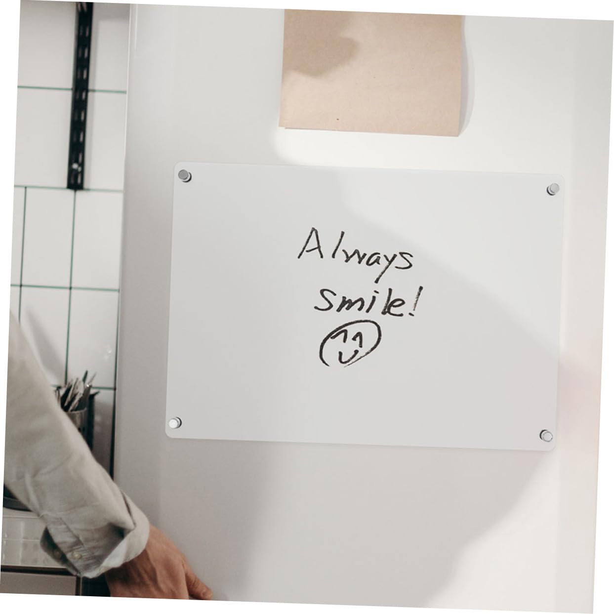 Magnetische Transparente Acryl notiztafel für Kühlschrank Abwischbares Trockenlösch board mit Whiteboard markern Praktische Haushalts Büroplaner tafel