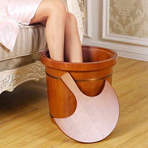 Katzowen bañera de pies de madera con tapa 35 cm miniatura 2