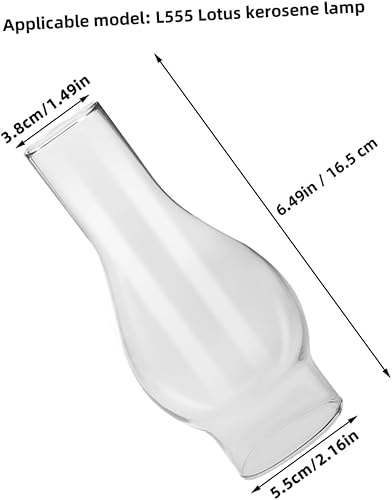 Miniatura 2 de Housoutil Lámpara de aceite Pantalla de cristal de queroseno Lámpara de reemplazo de chimenea 2.1 in de diámetro hecha a mano estilo vintage Pantalla