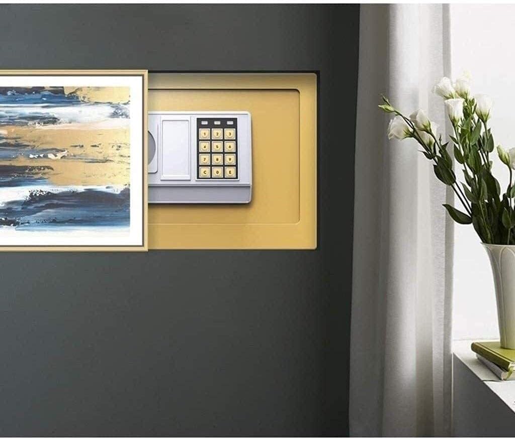 Safe Box, Safe Cabinet Small Safe, 25x35x25cm/9.8x13.8x9.8inch Office Safes,Locker Box for Household Use, for Storing Cash, Documents, Official Seals Strongbox Safety Box