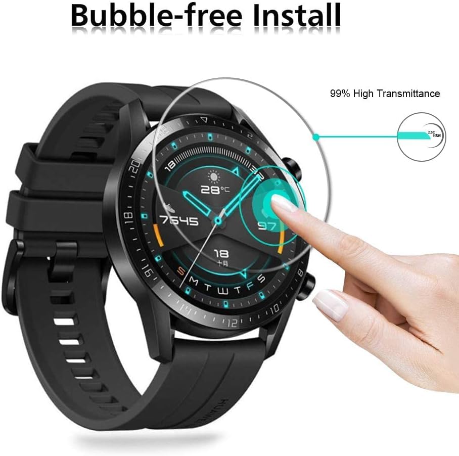 Protecteur D'écran Verre Trempé Pour Amazfit Balance 2 - 6 Pièces, Dureté 9H, Sans Bulles - Bigqin - 3