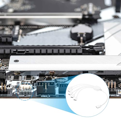 Cable ARGB blanco de 3 pines para iluminar tu setup gaming con ventiladores sincronizados 4
