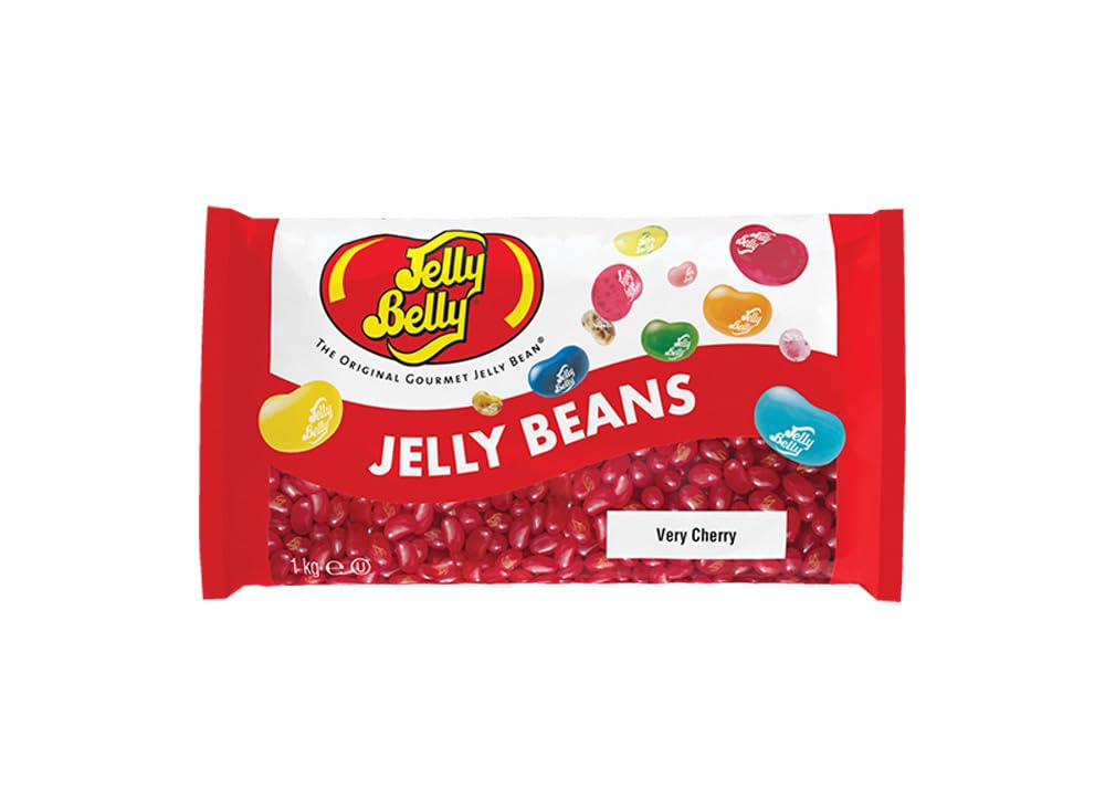 Jely Bely Assorted Jelly Beans 1KG – Retro Jelly Beans Sweets - Assorted Pick and Mix for Sharing, Gifts, and Parties (Very Cherry Beans)
