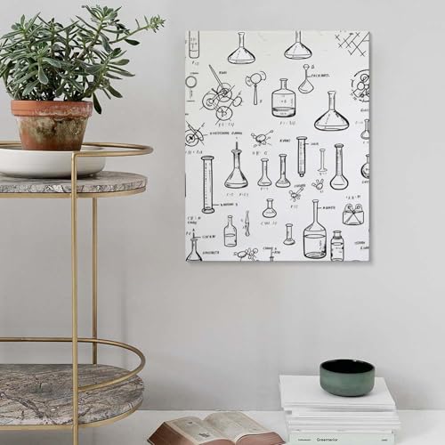 Tableau mural chimie idée cadeau originale en coton lin salon 40x50