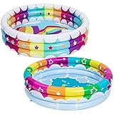 2 Pack 45’’ Rainbow Inflatable Kiddie Pool, Baby Swimming Pool Family Swimming Pool Water Pool Pit Ball Pool for Kids Toddler Indoor Outdoor Seasonal Merriment