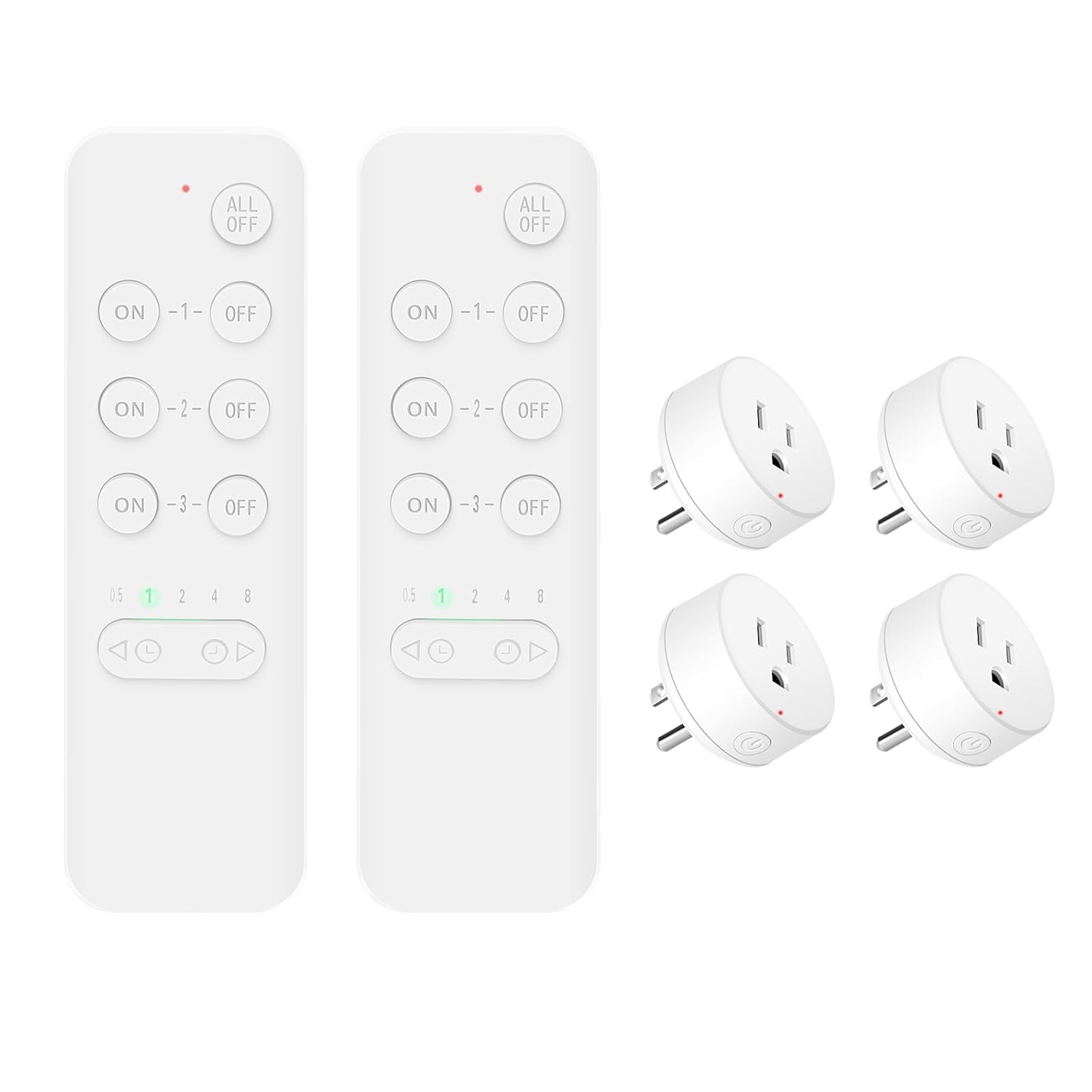 Wireless Remote Control Electrical Outlet Switch, NineLeaf Remote Control Outlet Wireless Light Switch, Remote Control Outlet Plug for Lamp and Household Appliance 15A/1500W, 500FT (2Remotes+4Plugs)