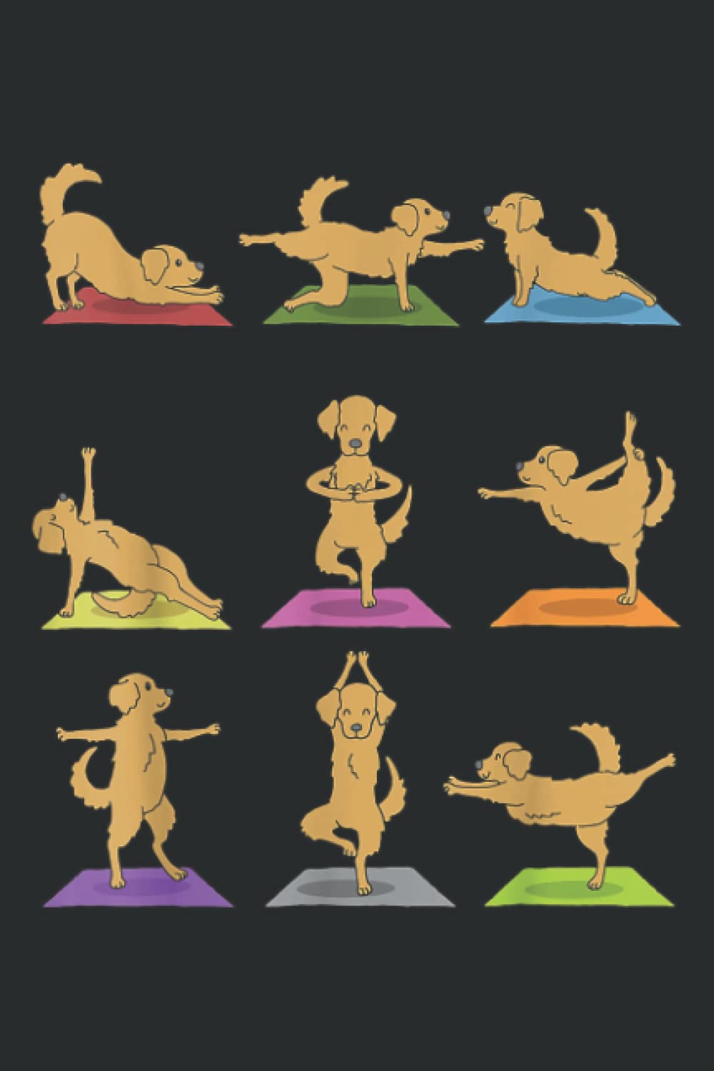 Golden Retriever Yoga Funny Dogs in Yoga Poses: Lined Journal & Diary for Writing & Notes for Girls and Women, Memo Diary Subject Notebooks Planner, 6"x9"