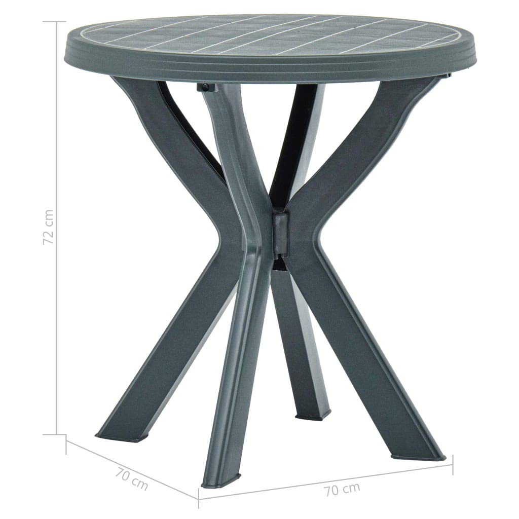 Hothingwell Okrągły stół ogrodowy 70 cm z białego plastiku, stół bistro na patio, taras, lekki i łatwy do przenoszenia, bez montażu