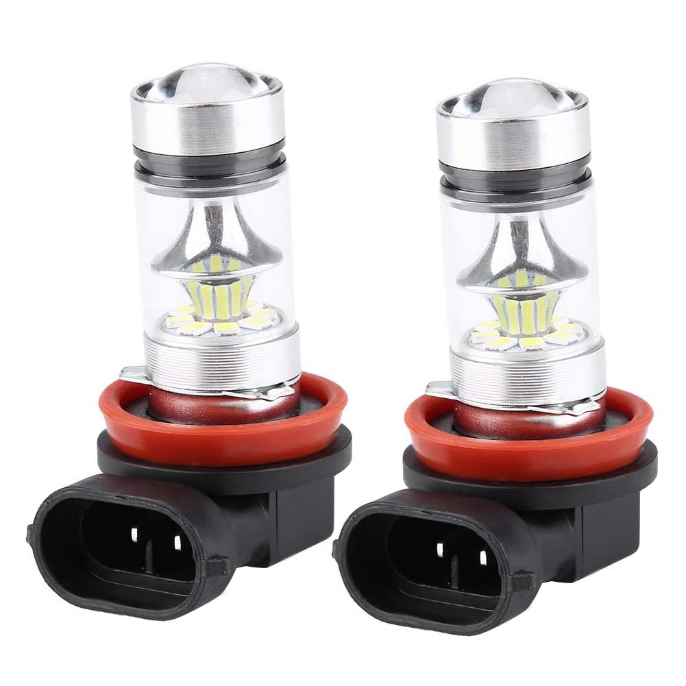 Tbest Ampoule de Voiture, 2 Pièces H8 H9 H11 6000K Super Blanc 100W LED Kit D'ampoules de Phare Antibrouillard Lumière de Conduite de Voiture Auto DRL Lumineux