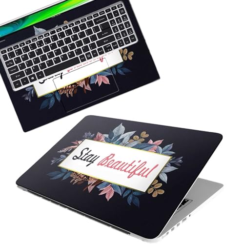 Image of Galaxsia Floral D10 Full Body Vinyl Laptop Skin /Sticker /Cover Upto 15.6 Inches Laptops Laminated-Removable-HD Quality Compatible for Hp-Dell-Sony-Lenovo-Asus etc.(15x10 Inches)