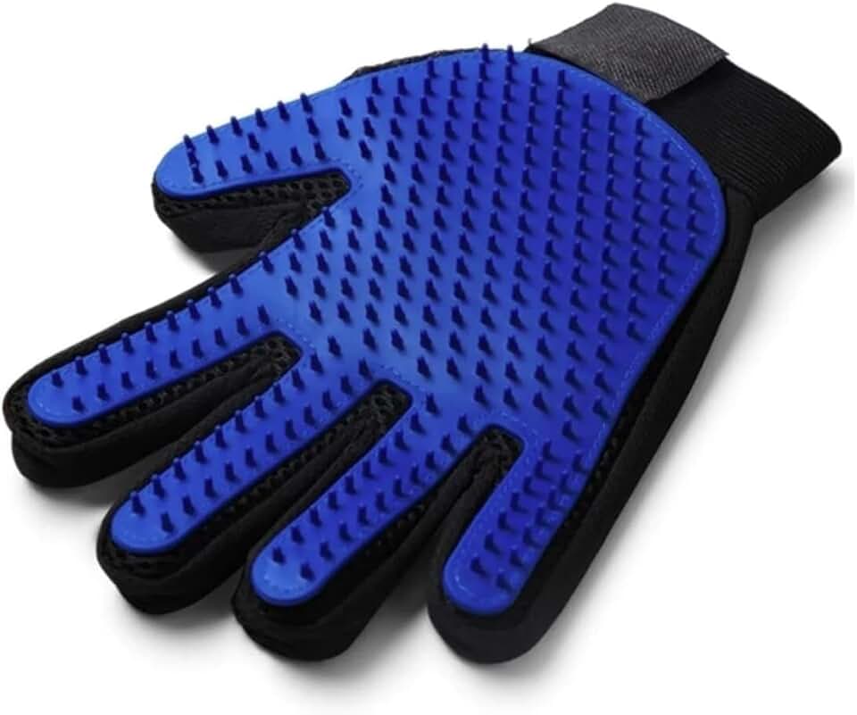 Luva Escova Pet Tira Pelos Cães e Gatos Nano Magnética Massageadora Remoção de Pelos com Borracha Relaxante Tamanho Único Universal para Animais de Estimação