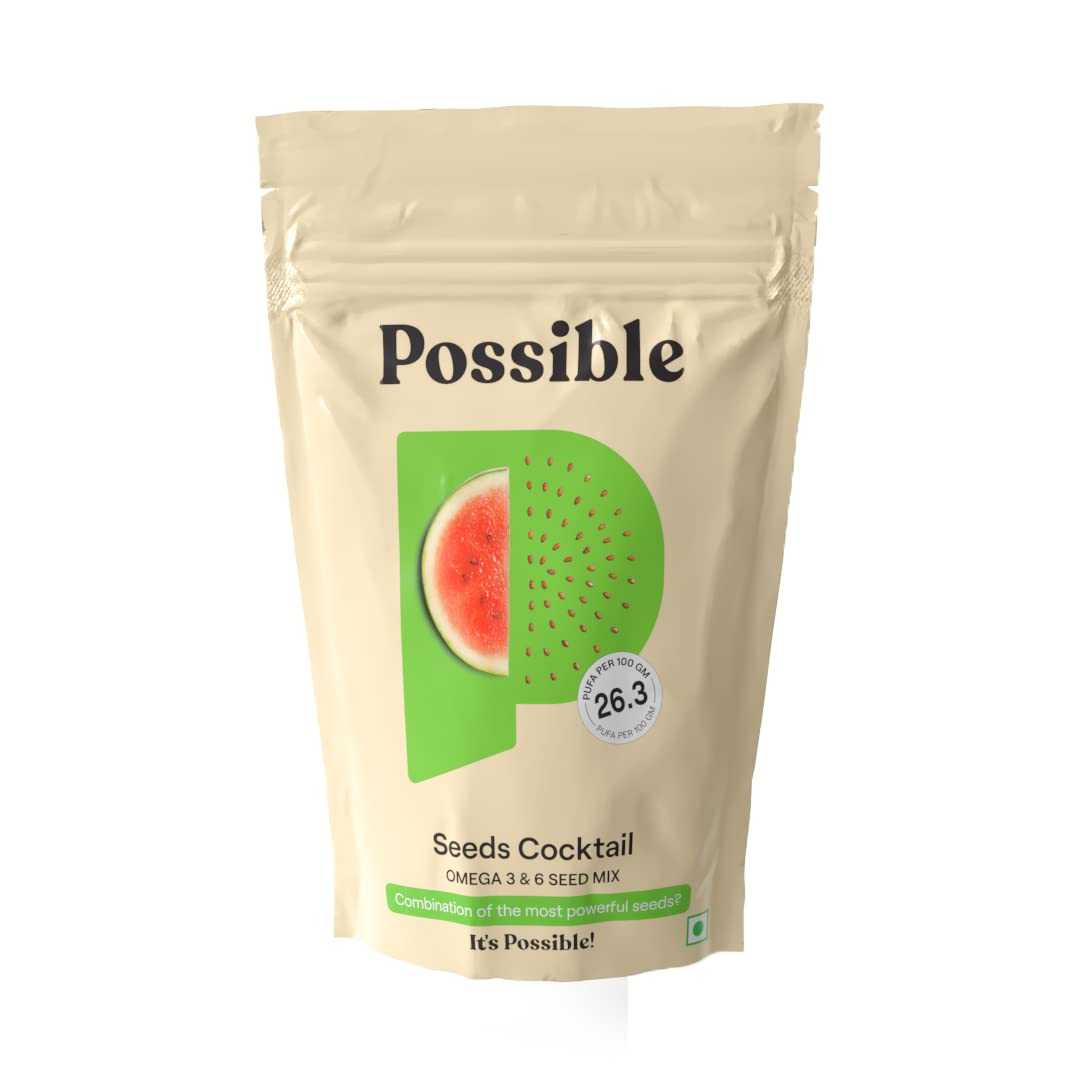 Possible Mix Seeds Cocktail - Combination of Seeds for eating to Boost Immunity & provide complete nutrition - Seed mix of Muskmelon, Watermelon, Sunflower, Pumpkin, Sesame & Bishop Seeds - 150 gms (Pack of 1) (B08XK9SS4G) Amazon Price History, Amazon Price Tracker