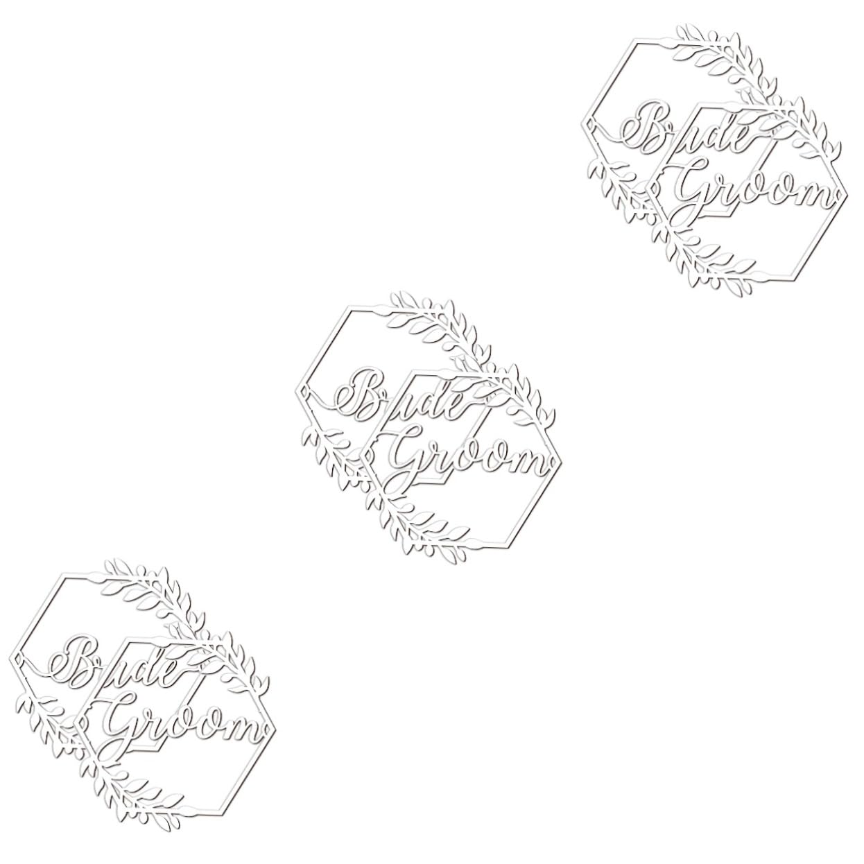 ABOOFAN 3 Sätze Hochzeitsstuhl Zeichen hochzeitsdeko hochzeits dekoration Herr und Frau Zeichen Holzdekor Ornament Embleme Hochzeitsschilder für die Zeremonie Zeichen für Stuhl hölzern