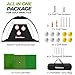Golfguru Golf Net, 10x7ft All in 1 Practice Net with Pro Chipping Target, Tri-Turf Mat, 10 Balls, 7 Tees, 2 Rubber Tees, Carry Bag, Golf Net for Backyard Driving Chipping