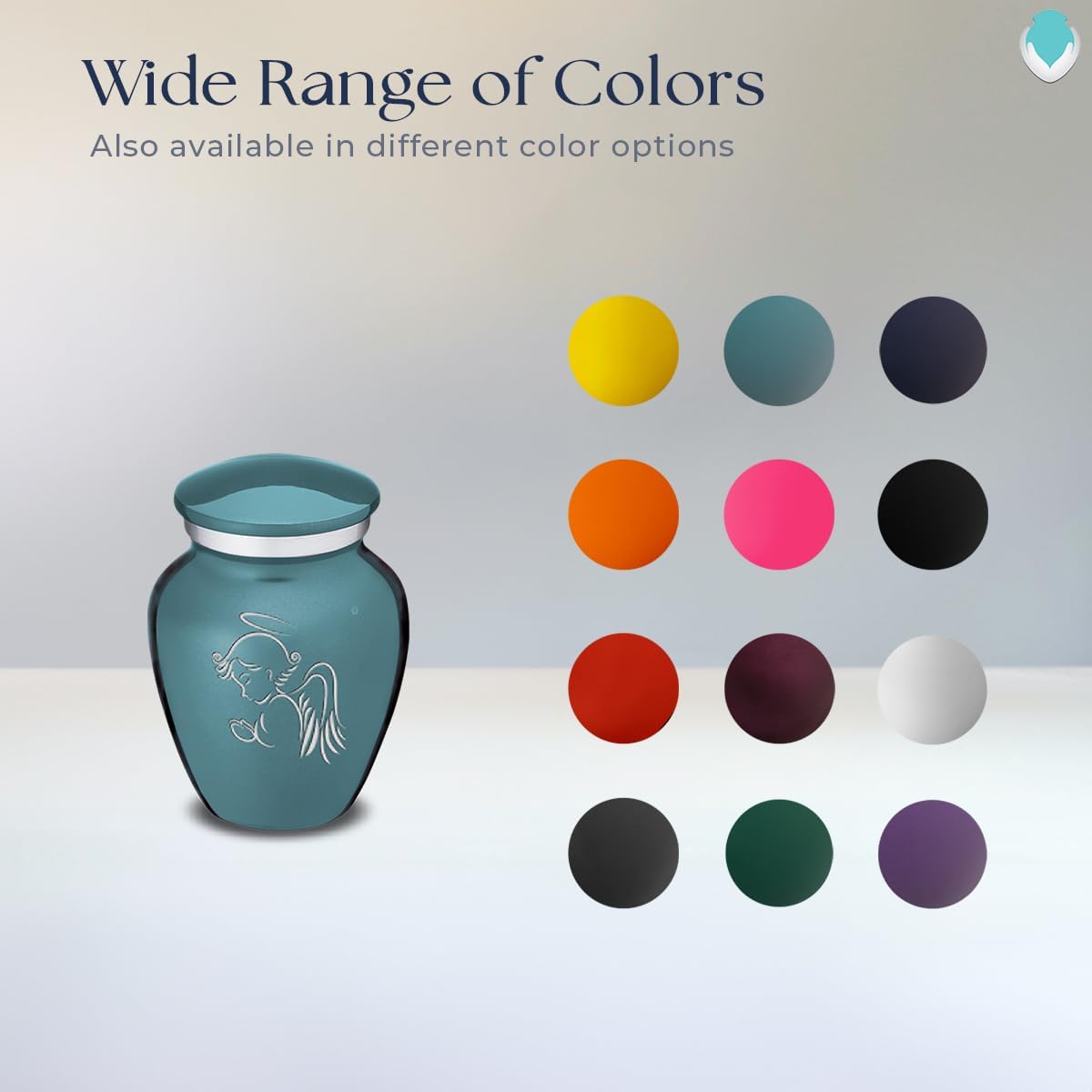 Geturns Embrace Keepsake Angel Cremation Urns for Human Ashes I Teal Funeral Urn for Men and Women I 3.5 lbs