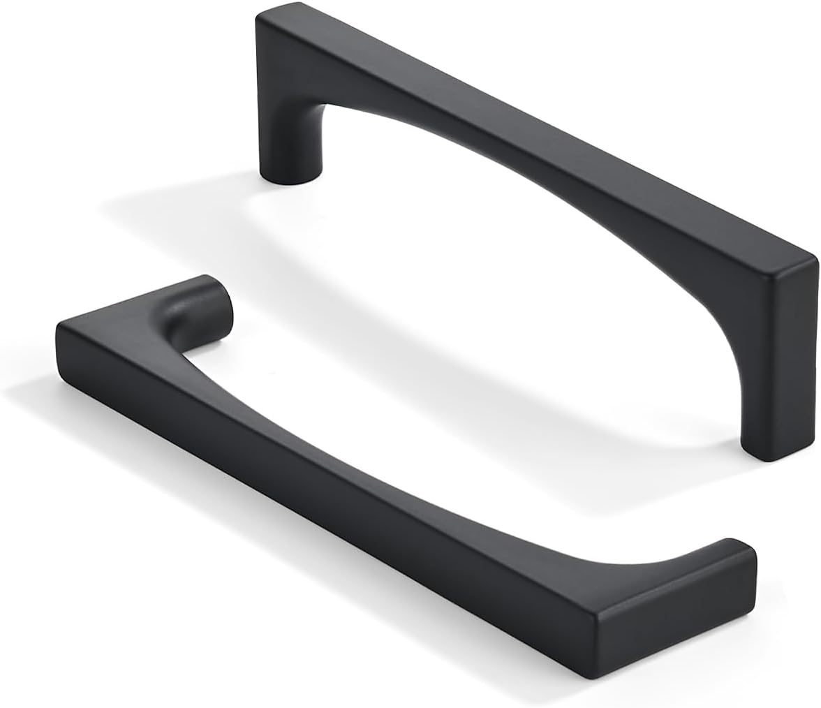 5-Inch Matte Black Cabinet Pulls 10 Pack - Vintage Handles for Kitchen Cabinets, Cupboards, Drawers & Bathroom Hardware
