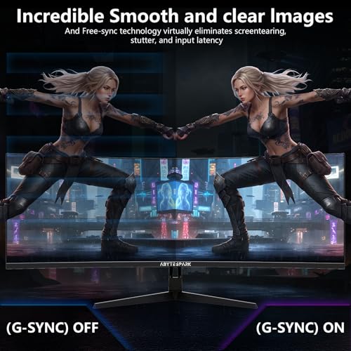 Image of 49 Inch Curved Ultra Wide Gaming Monitor, 5K (5210x1440P), 144Hz /165Hz 1500R, 32:9 127% sRGB, FreeSync, Height Adjustable Screen Monitor, HDMI 2.1 And DP 1.4, Supports Wall Mounted Installation