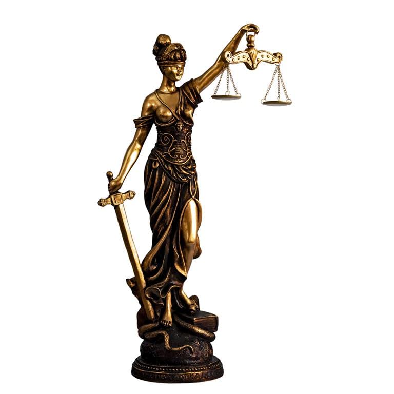 Figurine déesse de la Justice DRW en résine de 60 cm peinte à la main