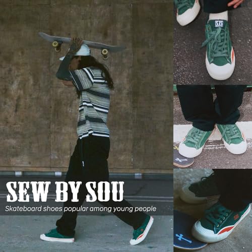 Image of Skateboard Shoes for Men Leather Low Top Pro Skateboarding Training Casual Sneakers