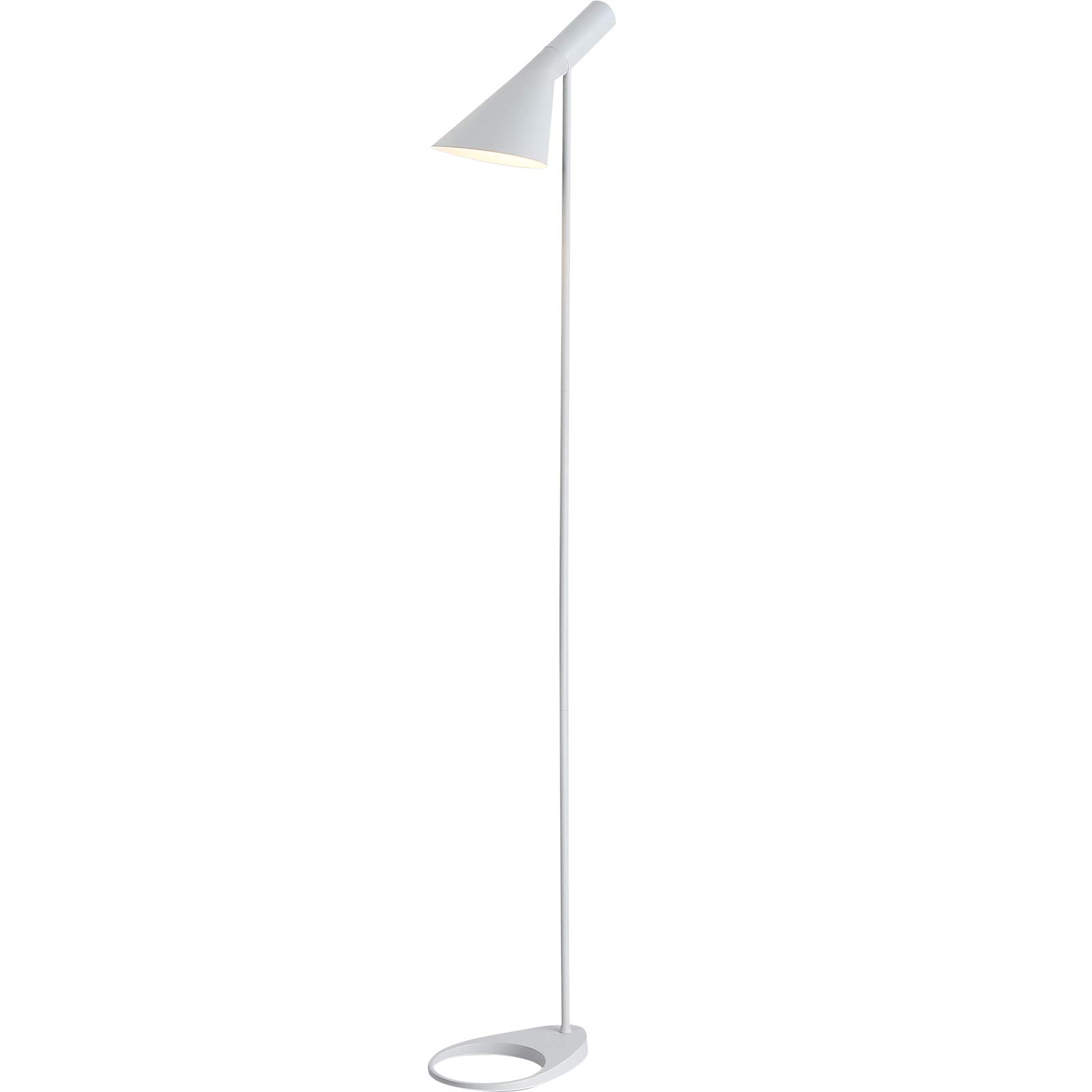 BarcelonaLED Stehleuchte LED Design Modern nordisches Metall weiß mit Fassung E27 Kopf verstellbar Fußschalter für Beleuchtung Innenraum Boden Wohnzimmer Schlafzimmer Studio | Aluminium, verstellbarer Lampenschirm, stabiler Sockel, Kabel 2 m mit Schalter,