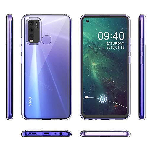 Image of Case Creation Brand - Mobile Cover for Vivo Y30 (Soft & Flexible Back Case), Transparent
