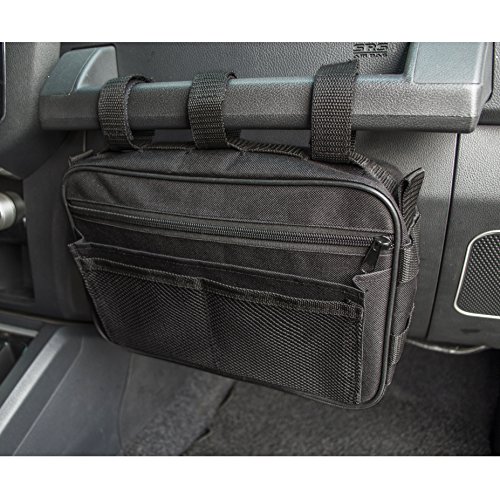 Mdstop Passenger Grab Handles Storage Bag Fits For 1965-2017 Jeep Wrangler Jk Tj Yj Cj Mingli & 2020 Jeep Gladiator Jt, Multi-Purpose Storage Pouch Organizer, Mesh Polyester Dash Tools Bag (Black) #TOP5