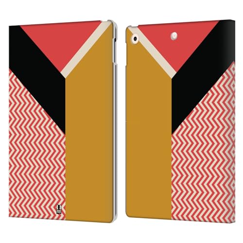 Étui portefeuille en cuir pour iPad 10.2 compatible Apple 2019 2020 2021 Head Case Designs Mandarine