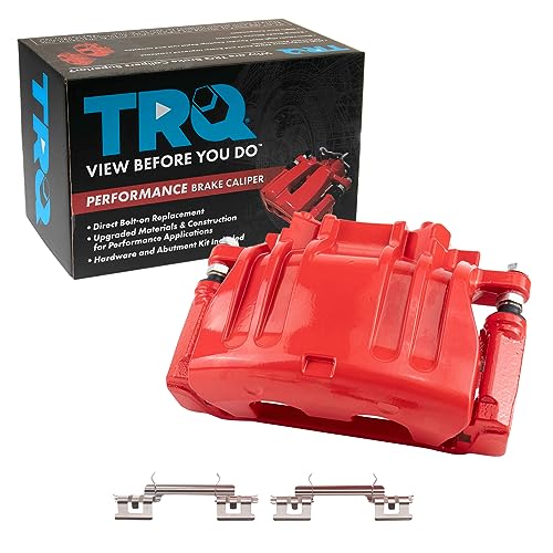 Image of TRQ Front Left Right Brake Caliper w /Bracket Performance Red Driver | For 2005-2011 Chrysler 300 2009-2011 Dodge Challenger 2006-2011 Charger 2005-2008 Magnum