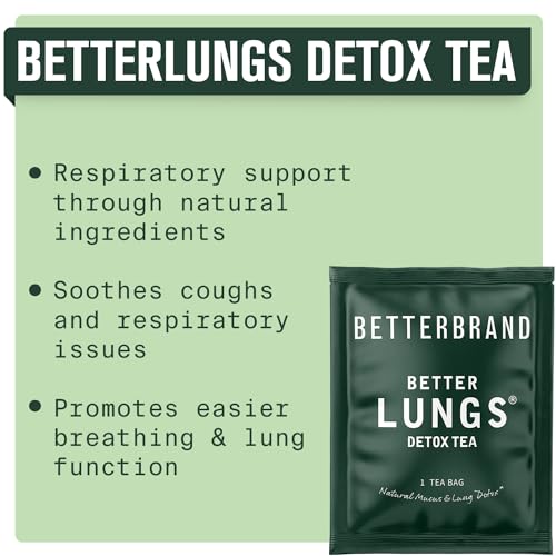 Betterbrand BetterLungs Detox Tea - 15 Herbal Tea Bags - Mullein Leaf, Ginseng, Elderberry, Ginger & Thyme for Lung Cleanse, Congestion Relief, Mucus Detox - Caffeine Free - Image 5